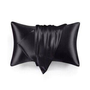 Love’s Cabin Pillowcase Set of 2 Satin Queen 20x30 Black Envelope Closure Hair